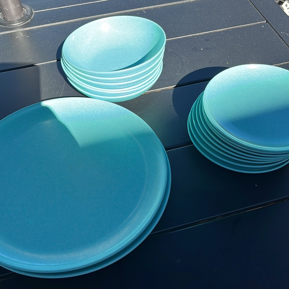 Branchell Melmac Turquoise Dinnerware - Vintage